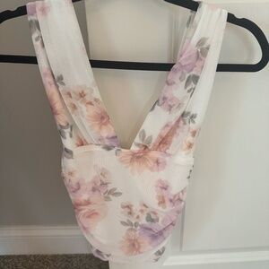 Garage - plunge flower shirt NWT size XS